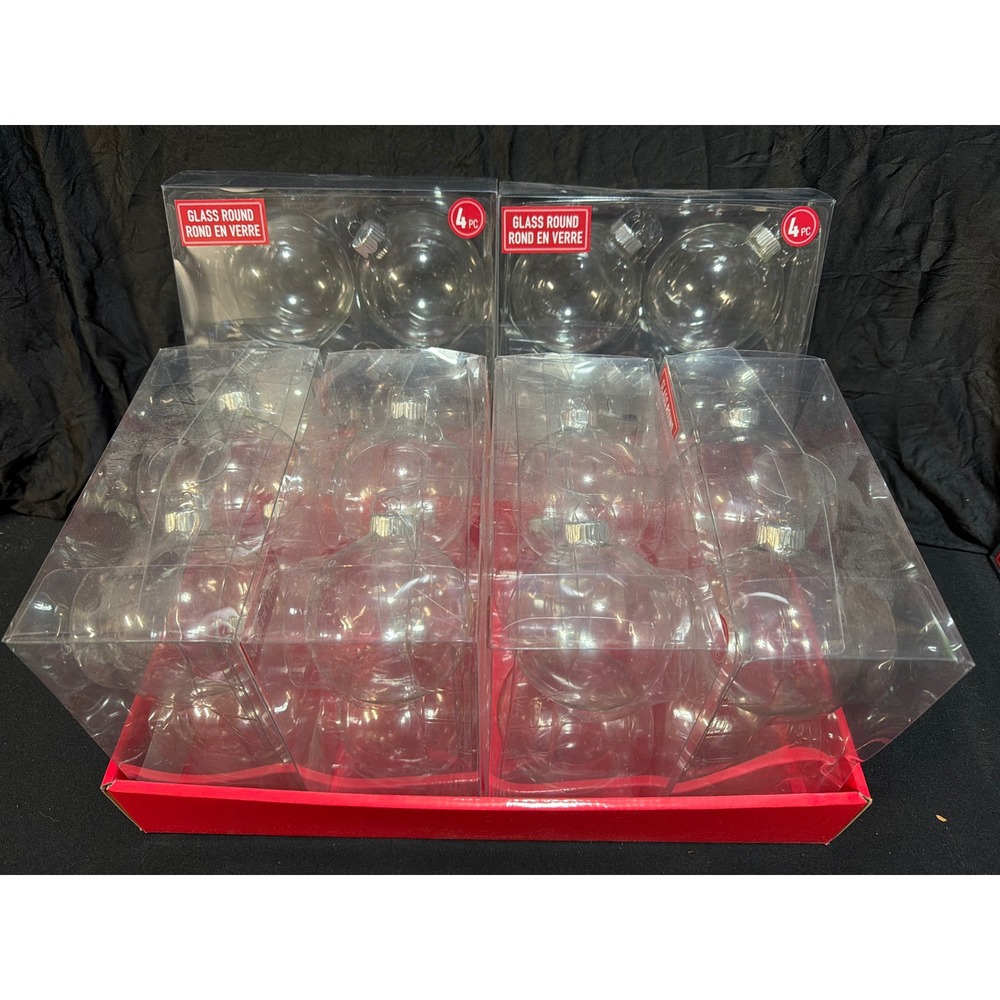 Make Market DIY Clear Glass Round Ornaments 4Cnt (6pkgs) Christmas Craft Bauble
